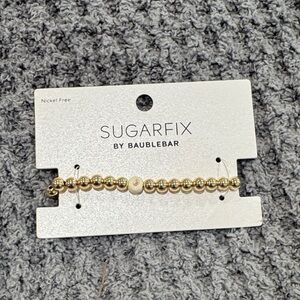 Sugarfix by Baublebar Initial Pisa Beaded Bracelet - “J” (White)